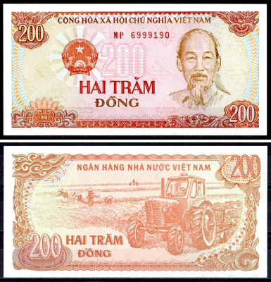 Вьетнам 200 донг 1987 Pick 100 бумага UNC (пресс) 6317-40-1-1