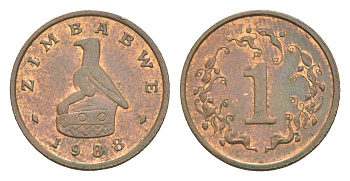Зимбабве 1 цент 1988 KM 1 бронза 4189-937