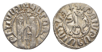 Киликийская Армения трам 1226-1271 Хетум I и царица Забель, держат крест/лев с патриаршим крестом  серебро    1516-831