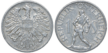 Австрия 1 шиллинг 1946 сеятель KM 2871 алюминий 4163-624