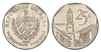 Куба 25 сентаво 2002 площадь в Тринидаде KM 577.2 сталь плакированная никелем 4646-425