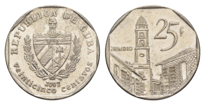 Куба 25 сентаво 2002 площадь в Тринидаде KM 577.2 сталь плакированная никелем 4646-425