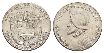 Панама 1/2 бальбоа (50 сентесимо) 1973 KM 12b медь плакированная медно-никелем 4634-1041