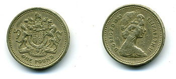 Великобритания 1 фунт 1983 Елизавета II (1952-2022) KM 933, Spink 4221 никель латунь 35-347