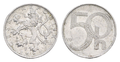 Чехия 50 геллеров 1999 KM 3 алюминий 4381-951