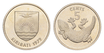 Кирибати 5 центов 1979 год-тип, не магнитный KM 3 медно-никель PROOF 413-2735