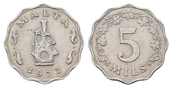 Мальта 5 милей 1972 KM 7 алюминий 4688-952