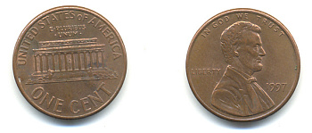 США 1 ЦЕНТ 1997 ЛИНКОЛЬН KM 201b цинк плакированный медью 179-467
