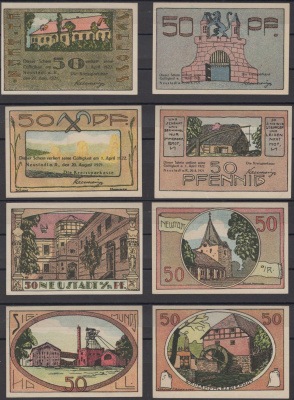 Нойштадт-ам-Рюбенберге полный набор из 4 нотгельдов (50 пфеннигов) 1921 DeNG 2 966.2 бумага UNC (пресс) 7556-22-1-1