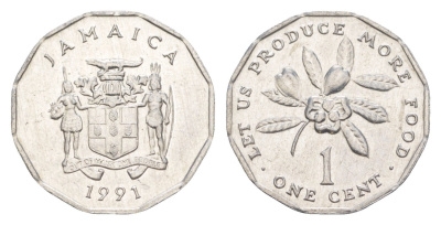 Ямайка 1 цент 1991 KM 64 алюминий 4644-553