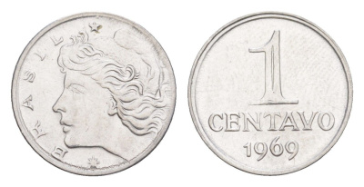 Бразилия 1 сентаво 1969 KM 575.2 нержавеющая сталь UNC 4644-369