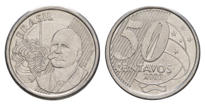 Бразилия 50 сентаво 2009 KM 651a нержавеющая сталь 4648-1216