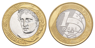 Бразилия 1 реал 2008 KM 652a биметалл UNC 4646-126