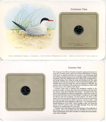 Барбадос 10 центов 1980 СЕРИЯ МОНЕТЫ МИРА С ИЗОБРАЖЕНИЕМ ПТИЦ, В ОРИГИНАЛЬНОМ БУКЛЕТЕ С ОПИСАНИЕМ KM 12 медно-никель UNC 5121-16