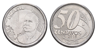 Бразилия 50 сентаво 2018 KM 651a нержавеющая сталь UNC 4642-1157