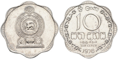 Цейлон 10 центов 1978 KM 140 a алюминий 4586-344