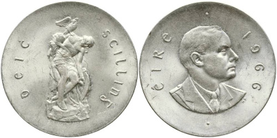 Ирландия 10 шиллингов 1966 50 лет Пасхального восстания 1916 года KM 18 серебро 603-1323