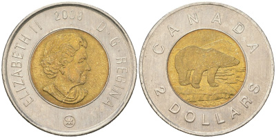 Канада 2 доллара 2008 KM 837 биметалл 4395-1117