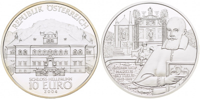 Австрия 10 евро 2004 Замок Хельбрунн, Маркус Ситтикус KM 3111 серебро PROOF 1087-3-65