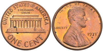 США 1 ЦЕНТ 1970 ЛИНКОЛЬН KM 201 медь цинк 187-1164