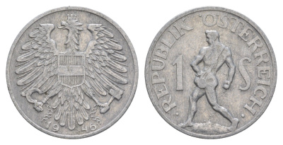 Австрия 1 шиллинг 1946 сеятель KM 2871 алюминий 4556-854