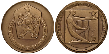 ЧЕХОСЛОВАКИЯ МЕДАЛЬ 1970-ые ПЕДАГОГИЧЕСКИЙ ИНСТИТУТ В КОЩИЦЕ, 60 мм, 76,1 гр бронза UNC 1082-7-23
