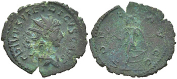 Римская Империя, императоры в Галлии антониниан 273 - 274 Тетрик II, C PIV ESV TETRICVS CAES, бюст цезаря / SPES AVGG, Спея, персонификация Надежды, Августа Треверов RIC 270 биллон 1073-20-85