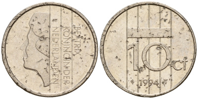 Нидерланды 10 центов 1994 Беатрикс (1980-2013) KM 203 никель    4598-416