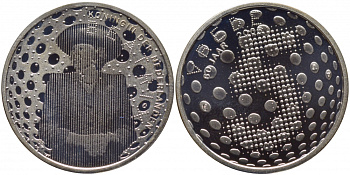 Нидерланды 5 евро 2005 60 лет окончания второй мировой войны, королева Беатрикс KM 254 серебро PROOF 01-146-11