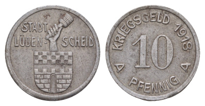 Люденшайд 10 пфеннигов 1918 Funck 309.2, Men05 15772.2, Men18 19761.2 железо 4659-327