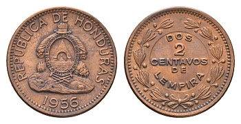 Гондурас 2 сентаво 1956 KM 78 бронза 4668-761