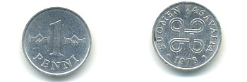 Финляндия 1 пенни 1978 KM 44а алюминий 80-839