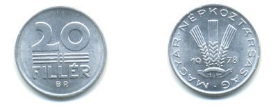 ВЕНГРИЯ 20 ФИЛЛЕРОВ 1978 НАРОДНАЯ РЕСПУБЛИКА (1949-1989) KM 573 алюминий UNC 93-135