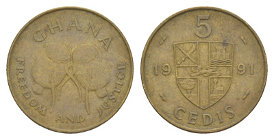 Гана 5 седи 1991 KM 33 сталь плакированная латунью 1530-1223