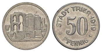 Трир 50 пфеннигов 1919 Funck 549.7, Men18 31517.8 железо aUNC 1521-132