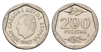 Испания 200 песет 1987 Хуан Карлос I (1975-2014) KM 829 медно-никель 4707-423