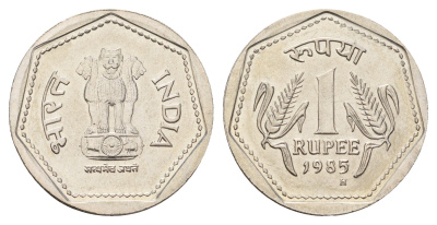 Индия 1 рупия 1985 KM 79.1 медно-никель UNC 4654-1111