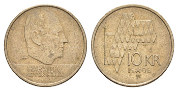 Норвегия 10 крон 1996 KM 457 никель латунь 4650-722