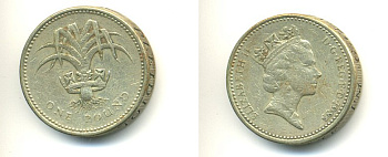 Великобритания 1 фунт 1985 Елизавета II (1952-2022) KM 941, Spink 4331 никель латунь 59-115