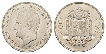 Испания 100 песет 1975 (76) M, Хуан Карлос I (1975-2014) KM 810 медно-никель UNC 4645-825