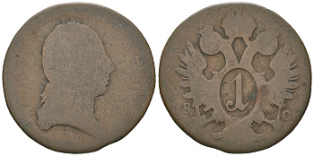 Австрия 1 крейцер 1800 Франц II (Франц Иосиф Карл) (1792-1806) KM 2111 медь 54-843