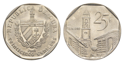 Куба 25 сентаво 2008 площадь в Тринидаде KM 577.2 сталь плакированная никелем UNC 4637-1116