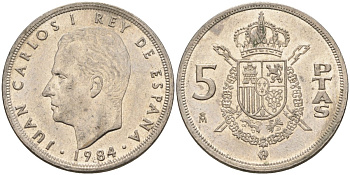 Испания 5 песет 1984 Хуан Карлос I (1975 - 2014) KM 823 медно-никель 4155-737