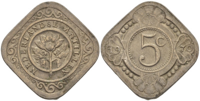 Нидерландские Антилы 5 центов 1970 Юлиана (1948-1980) KM 6 медно-никель 66-965