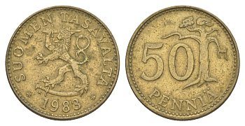 Финляндия 50 пенни 1983 KM 48 алюминиевая бронза 4648-516