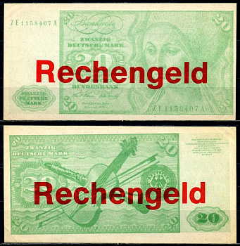 ФРГ 20 марок ND Rechengeld, игровые деньги бумага 6301-4-2-2