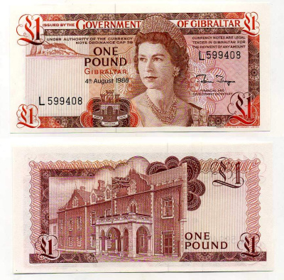 Гибралтар 1 фунт 1988 Елизавета II (1952-) Pick 20 e бумага UNC (пресс) 6293-33-1-1