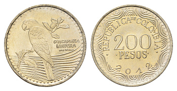 Колумбия 200 песо 2016 KM 297 медь цинк никель UNC 4686-443