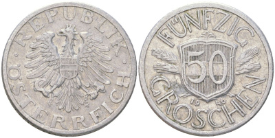Австрия 50 грошей 1946 KM 2870 алюминий 4613-1165