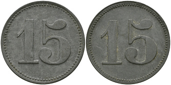ФРАНЦИЯ 15 САНТИМОВ ND ПЛАТЕЖНЫЙ ЖЕТОН НАЧАЛА XX ВЕКА, ЦИФРЫ НОМИНАЛА 12,5 ММ., ДИАМЕТР 23,5 ММ. цинк 98-1033